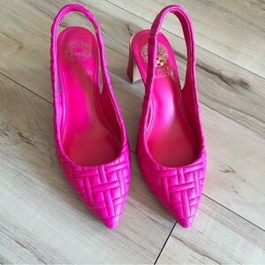 Vince Camuto Fuchsia Quilted Slingback Heels BRAND NEW
